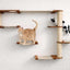The Climb Condo - Cat Wall Climbing System English Chestnut Bamboo Natural Canvas Leaf Shelf Cat Condo Catastrophic Creations