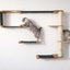 The Climb Condo - Cat Wall Climbing System Natural Bamboo Charcoal Gray Canvas Leaf Shelf Cat Condo Catastrophic Creations