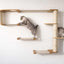 The Climb Condo - Cat Wall Climbing System Natural Bamboo Natural Canvas Leaf Shelf Cat Condo Catastrophic Creations