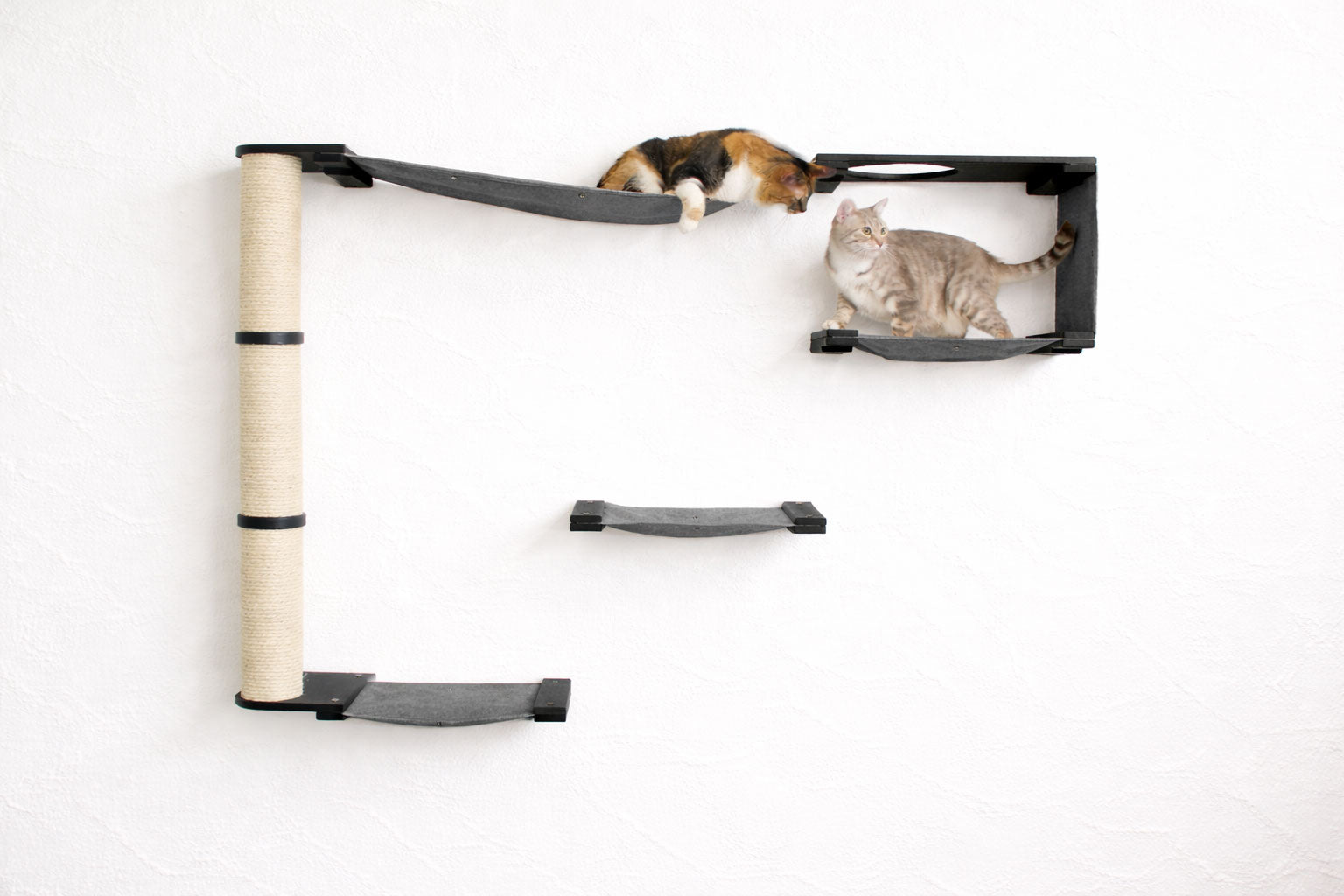 The Climb Condo - Cat Wall Climbing System Onyx Bamboo Charcoal Gray Canvas None Cat Condo Catastrophic Creations