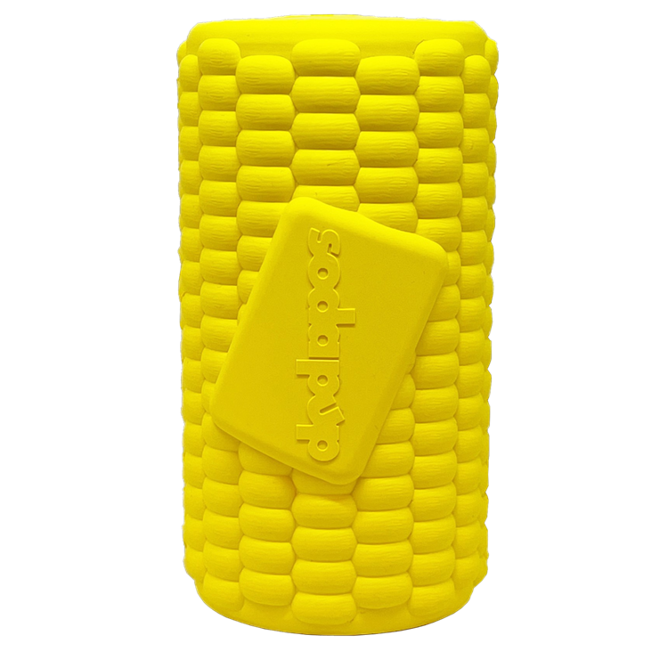 Corn on the Cob Dog Toy - Durable Rubber Treat Dispenser | USA Made Corn on the Cob Toy - Medium Rubber Dog Toys SodaPup/True Dogs, LLC