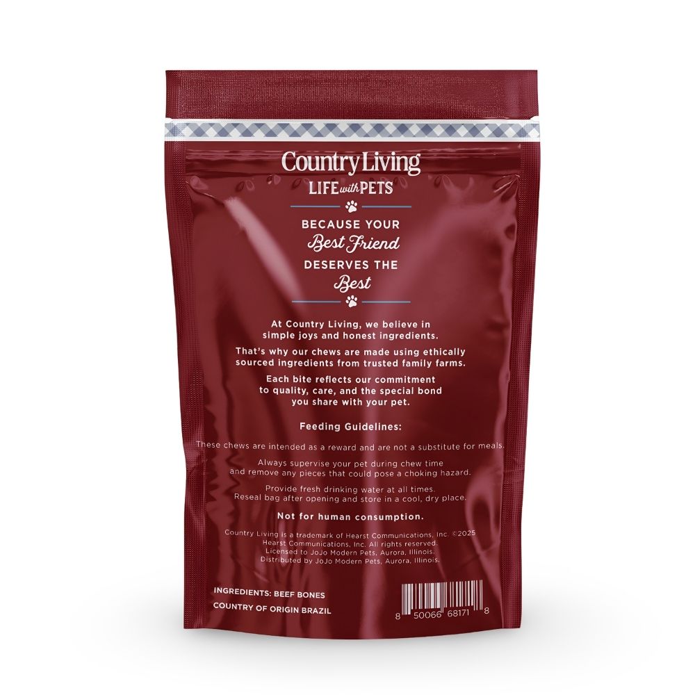 Country Living 5”-6” Beef Center Cut Bones for Dogs – 5 Count Bag – All-Natural, Long-Lasting Dog Chews – Single-Ingredient, High-Protein, Rawhide-Free – Supports Dental Health Dog Treats American Pet Supplies