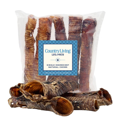 Country Living All-Natural Beef Trachea Dog Treats, Protein-Packed Chews – 12 Inches (5-Pack) Dog Treats American Pet Supplies