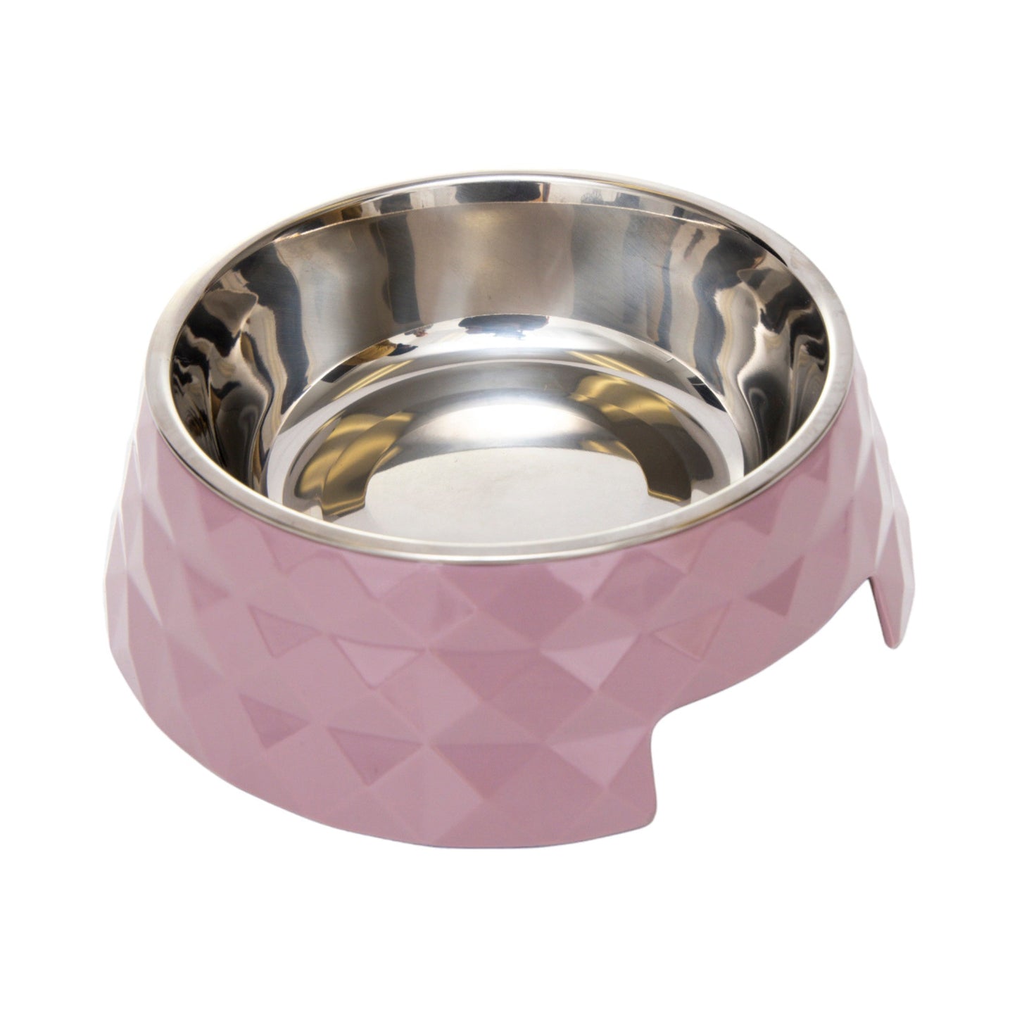 Country Living Set of 2 Diamond Twill Melamine Dog Bowls with Removable Stainless Steel Inserts – Wood Rose Bowl American Pet Supplies