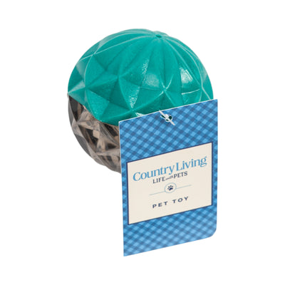 Country Living Geometric Textured Ball Dog Chew Toy, Interactive Rubber Toy for Mental Stimulation – Small Chew Toys American Pet Supplies