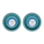 Country Living Set of 2 Natural Fiber Dog Bowls – Teal Blue Bamboo Bowls American Pet Supplies