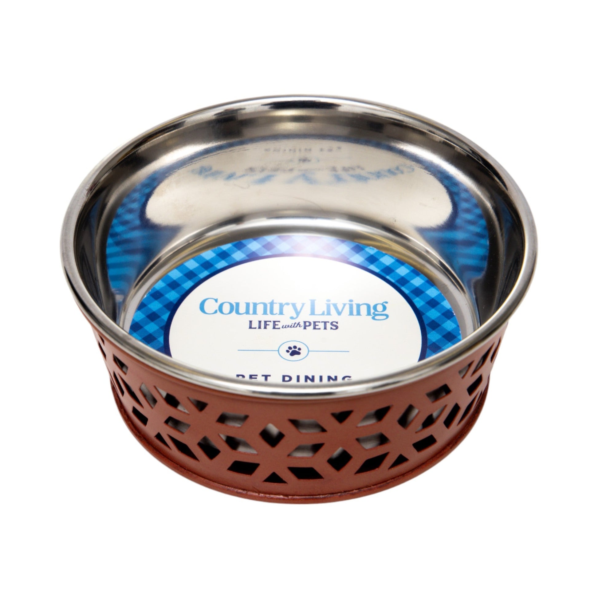 Country Living Set of 2 Stainless Steel Dog Bowls – Farmhouse Style, Ideal for Small to Medium Dogs Bowl American Pet Supplies