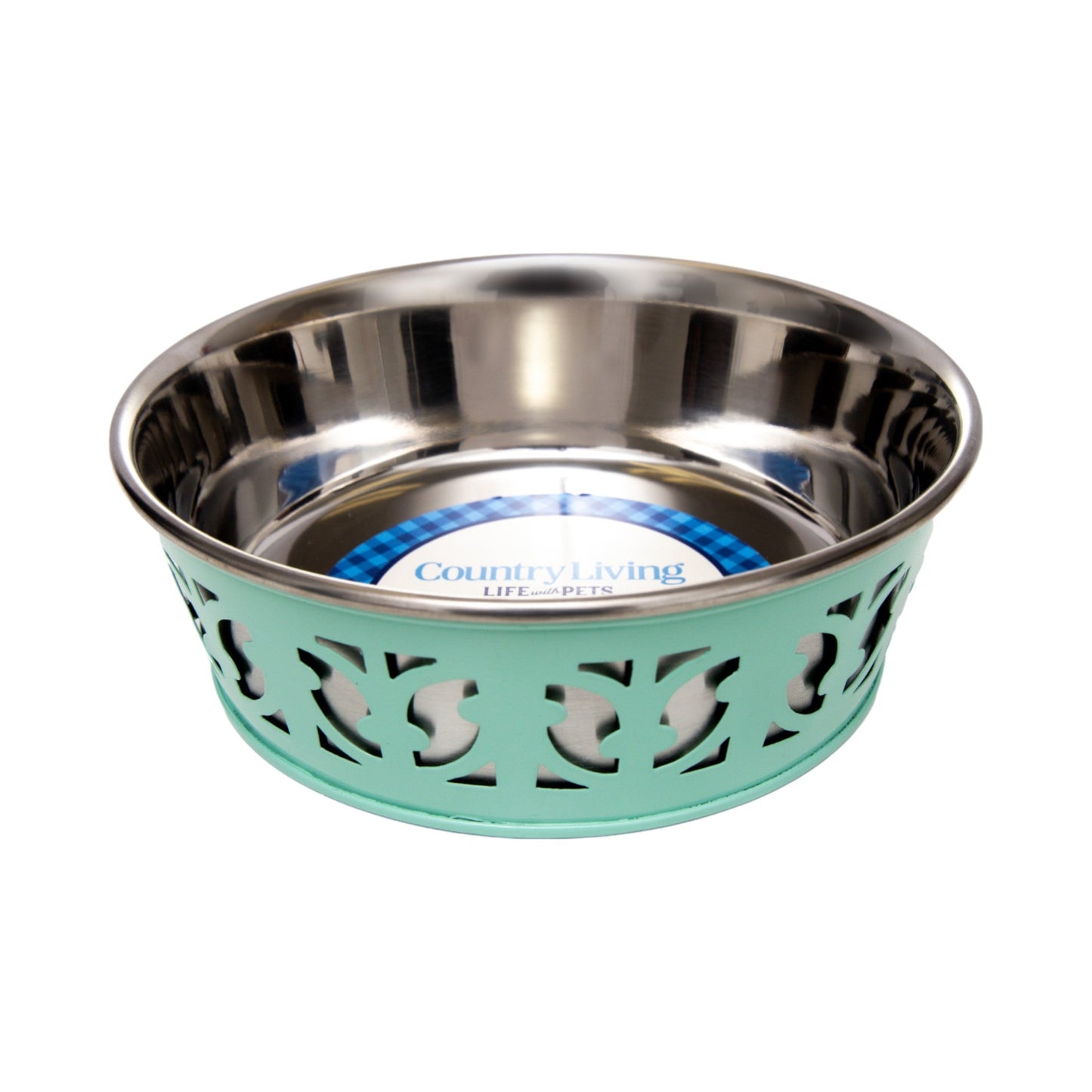 Country Living Set of 2 Stainless Steel Dog Bowls – Farmhouse Style, Ideal for Small to Medium Dogs Bowl American Pet Supplies