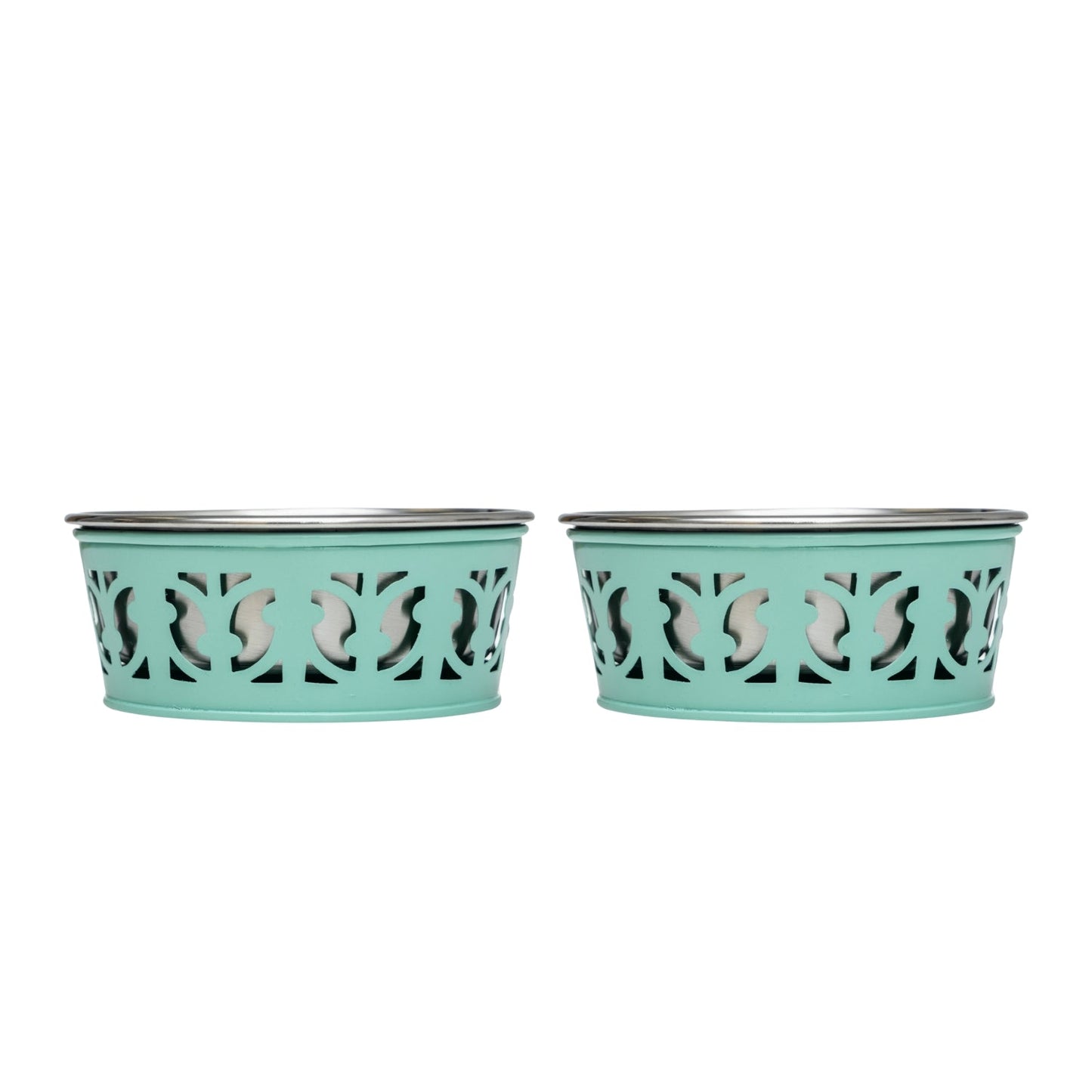 Country Living Set of 2 Stainless Steel Dog Bowls – Farmhouse Style, Ideal for Small to Medium Dogs Bowl American Pet Supplies