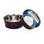 Country Living Set of 2 Stainless Steel Dog Bowls – Farmhouse Style, Ideal for Small to Medium Dogs Plum Wine 16 oz Bowl American Pet Supplies