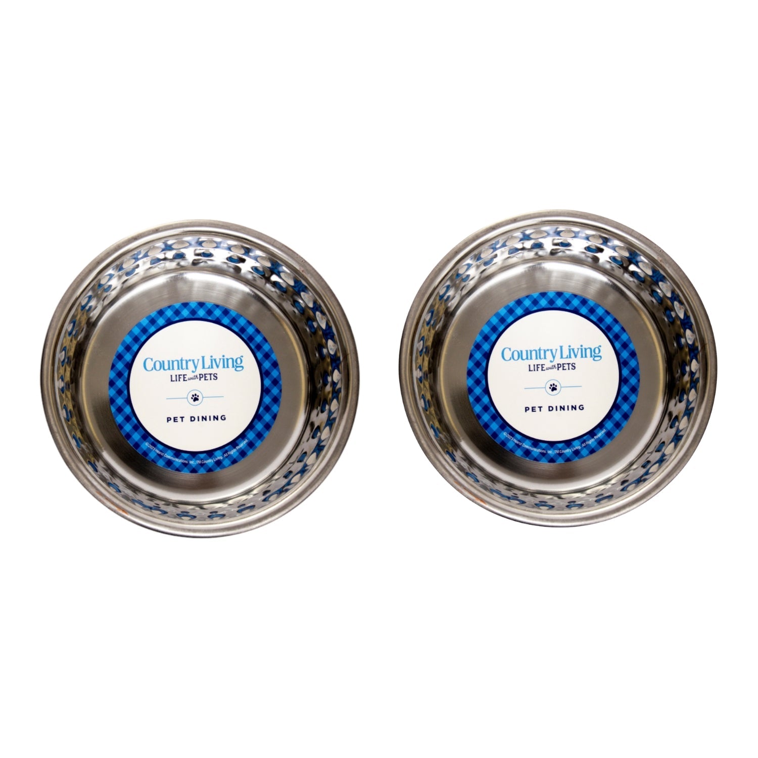 Country Living Set of 2 Hammered Stainless Steel Dog Bowls – Lavender Bowl American Pet Supplies