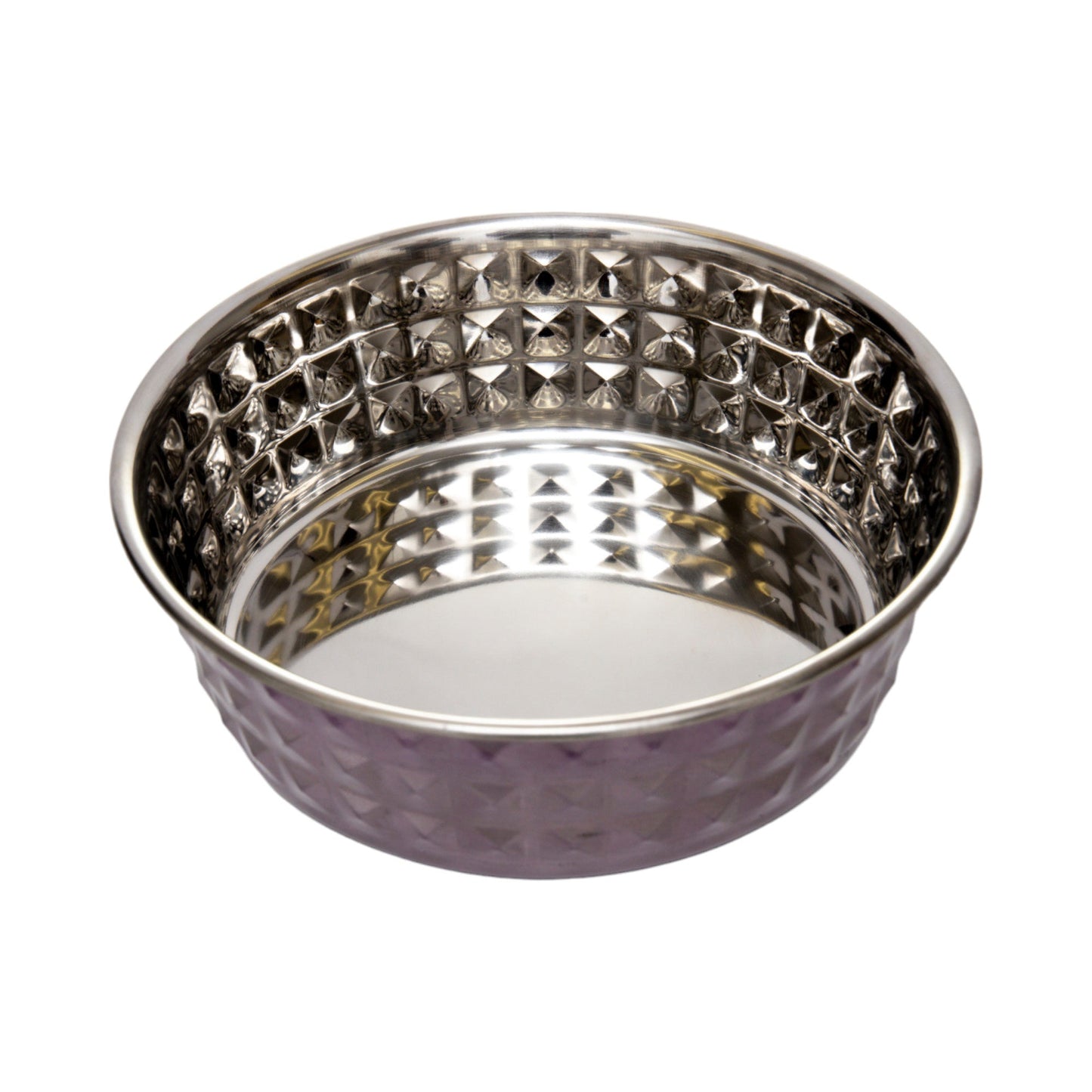 Country Living Set of 2 Hammered Stainless Steel Dog Bowls – Lavender Bowl American Pet Supplies