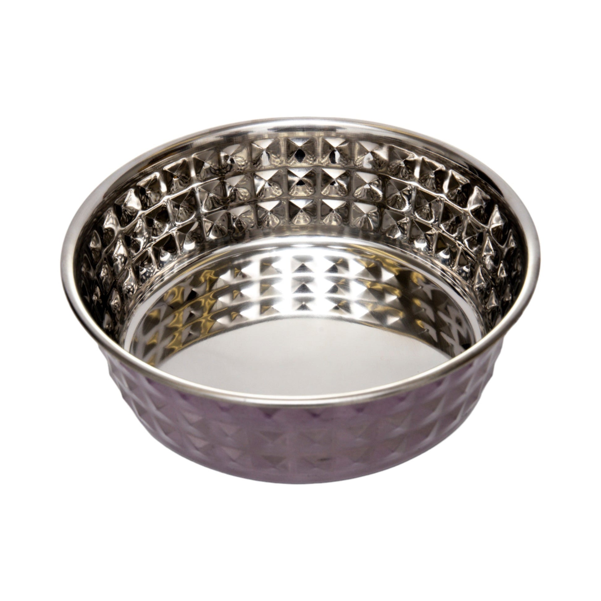 Country Living Set of 2 Hammered Stainless Steel Dog Bowls – Lavender Bowl American Pet Supplies