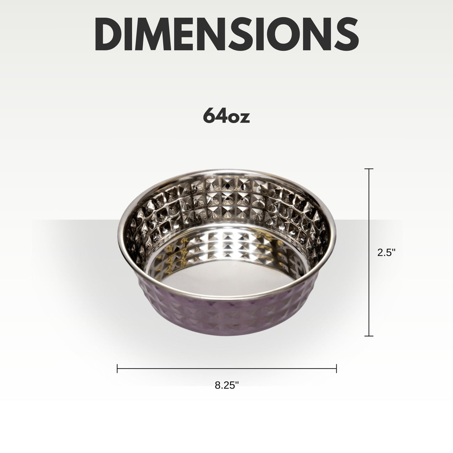 Country Living Set of 2 Hammered Stainless Steel Dog Bowls – Lavender Bowl American Pet Supplies