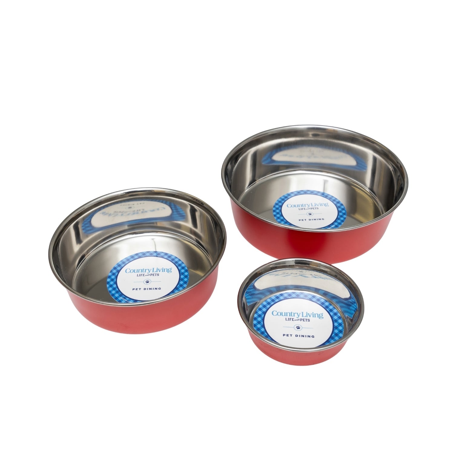 Country Living Set of 2 Heavy Gauge Stainless Steel Dog Bowls - Perfect for Food & Water Bowl American Pet Supplies