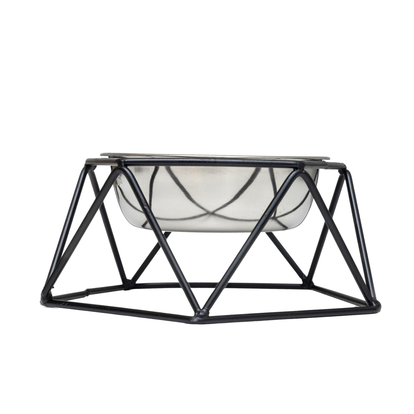 Country Living Elevated Single Dog Bowl Feeder – Geometric Design with Removable Stainless Steel Bowl Elevated Feeders American Pet Supplies