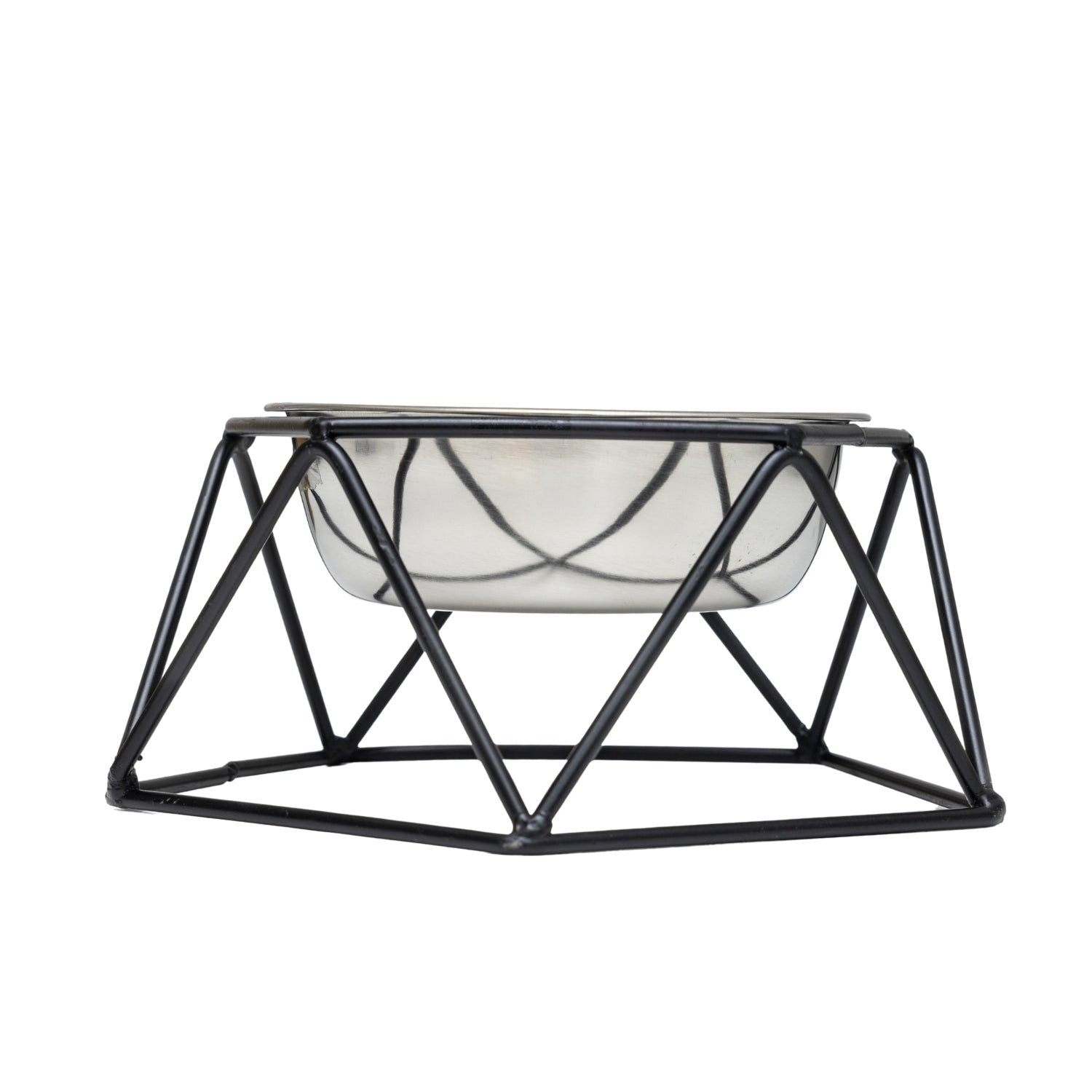 Country Living Elevated Single Dog Bowl Feeder – Geometric Design with Removable Stainless Steel Bowl Elevated Feeders American Pet Supplies