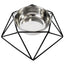 Country Living Elevated Single Dog Bowl Feeder – Geometric Design with Removable Stainless Steel Bowl Elevated Feeders American Pet Supplies