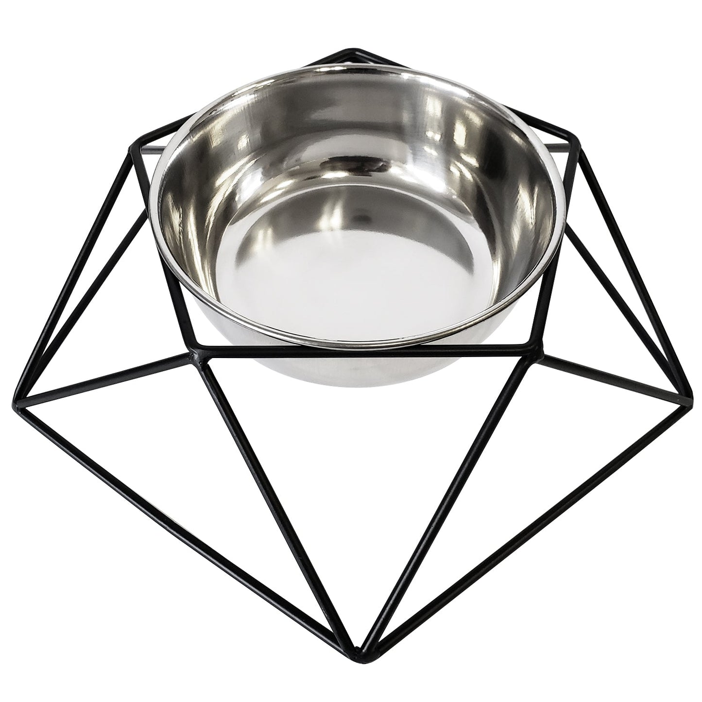 Country Living Elevated Single Dog Bowl Feeder – Geometric Design with Removable Stainless Steel Bowl Elevated Feeders American Pet Supplies