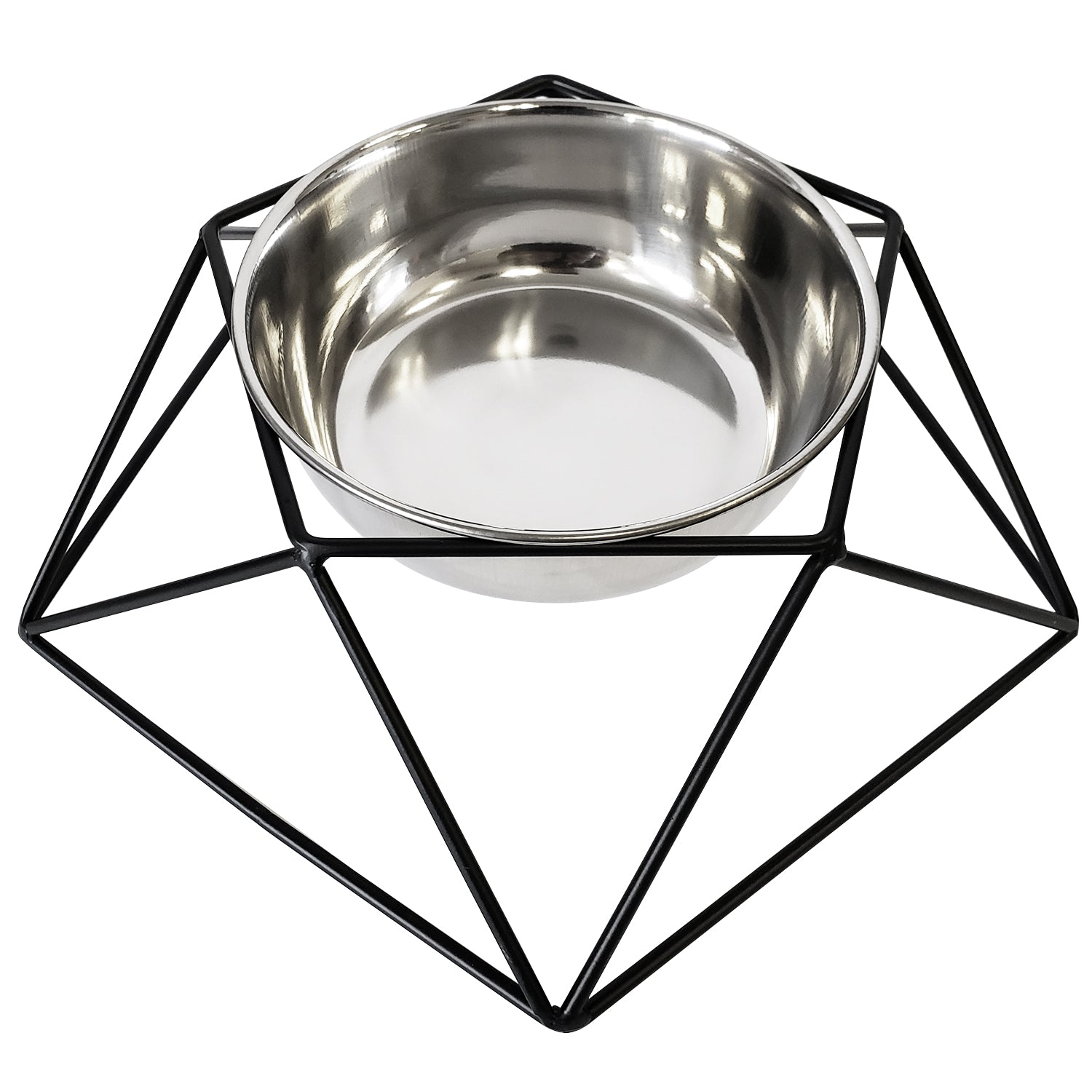 Country Living Elevated Single Dog Bowl Feeder – Geometric Design with Removable Stainless Steel Bowl Elevated Feeders American Pet Supplies