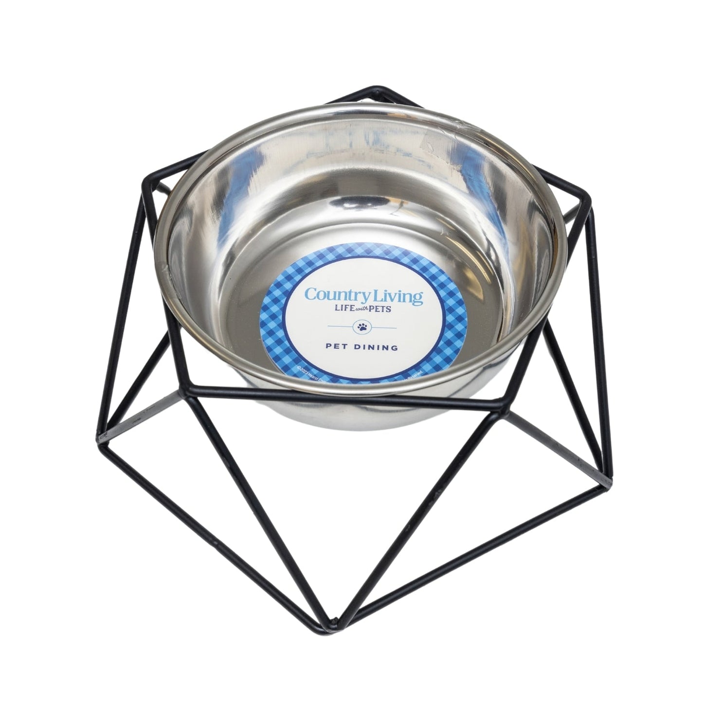 Country Living Elevated Single Dog Bowl Feeder – Geometric Design with Removable Stainless Steel Bowl Elevated Feeders American Pet Supplies
