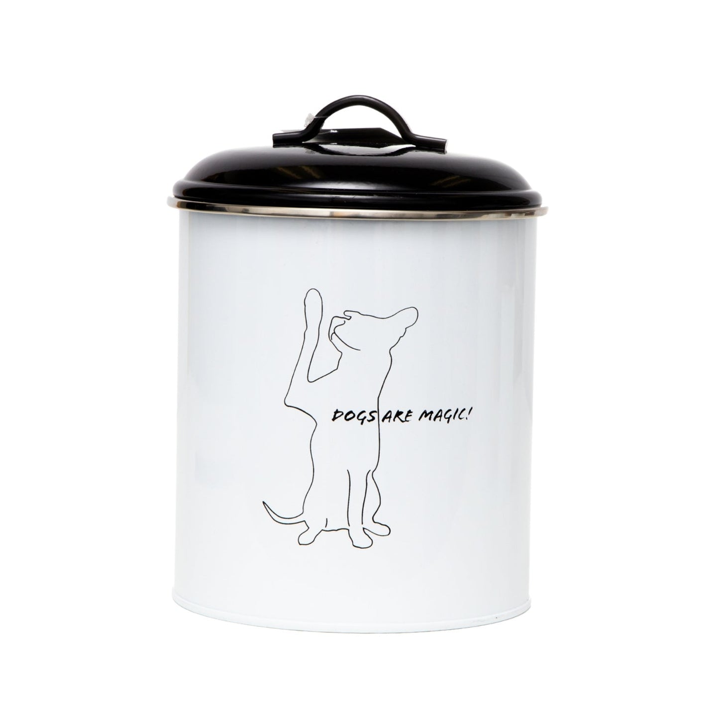 Country Living Set of 3 Pet Treat Storage Canisters – Black & White Containers American Pet Supplies