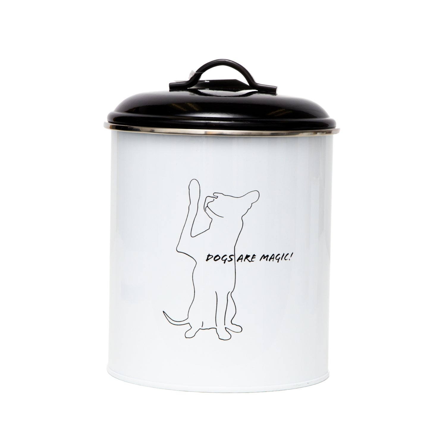 Country Living Set of 3 Pet Treat Storage Canisters – Black & White Containers American Pet Supplies