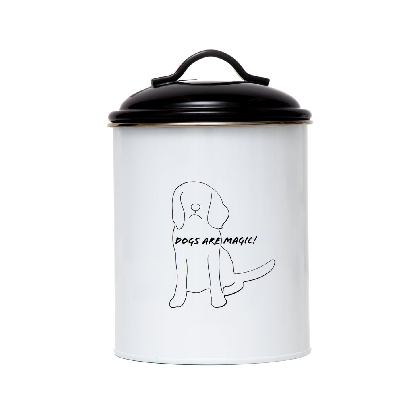 Country Living Set of 3 Pet Treat Storage Canisters – Black & White Containers American Pet Supplies