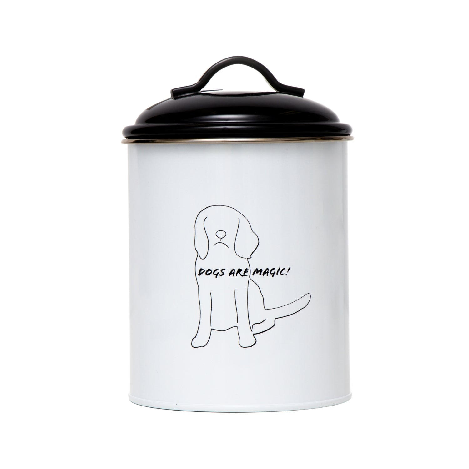 Country Living Set of 3 Pet Treat Storage Canisters – Black & White Containers American Pet Supplies