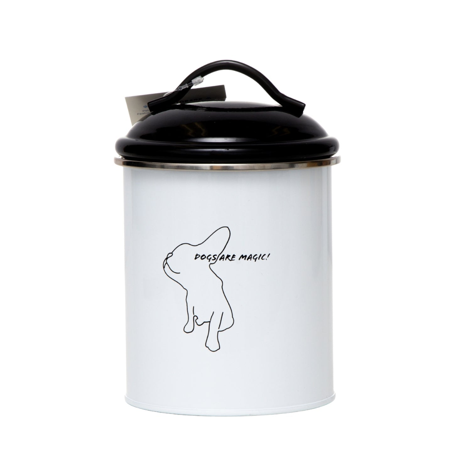 Country Living Set of 3 Pet Treat Storage Canisters – Black & White Containers American Pet Supplies
