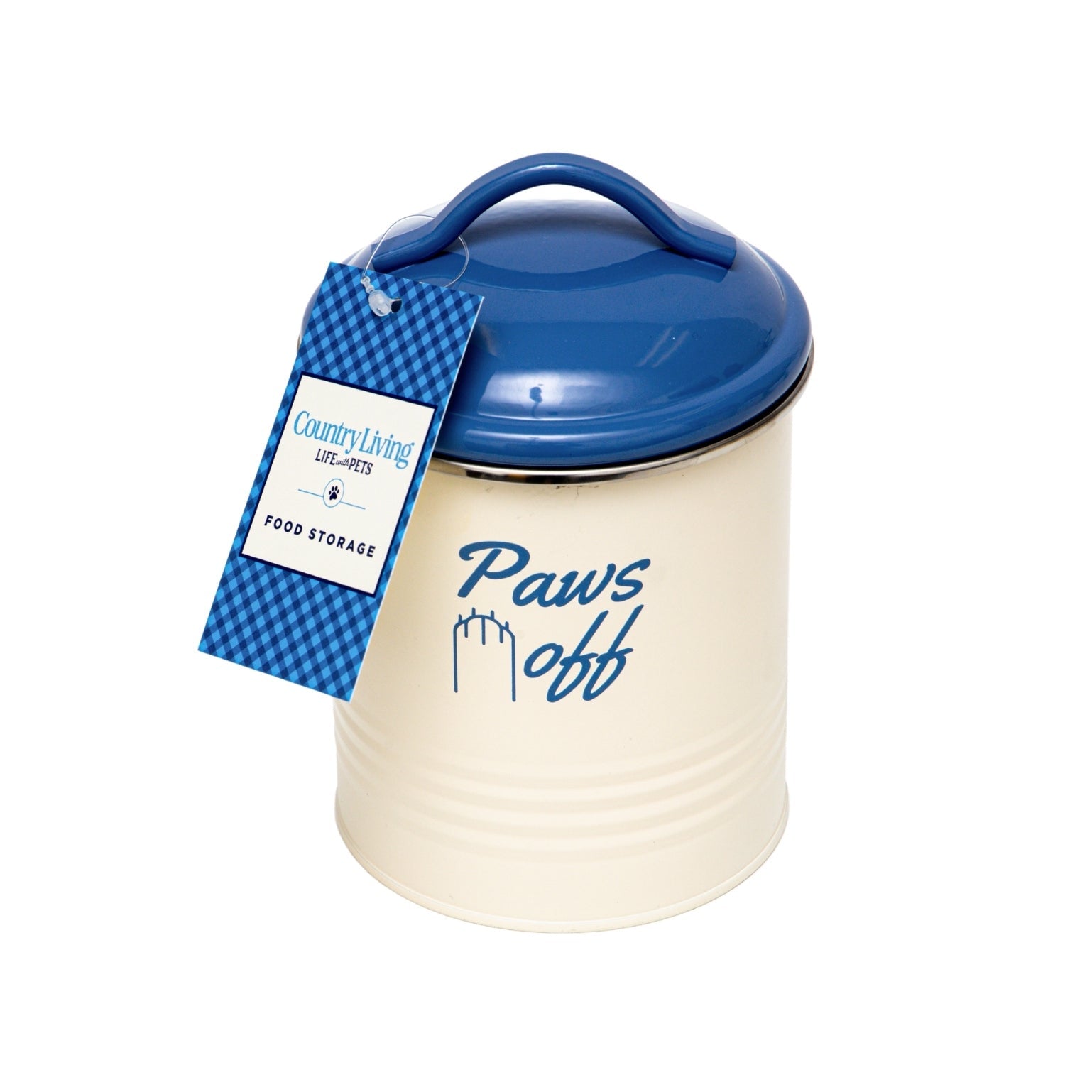 Country Living Set of 3 Pet Treat Canisters, Dog Treat Storage – French Blue Lid Containers American Pet Supplies