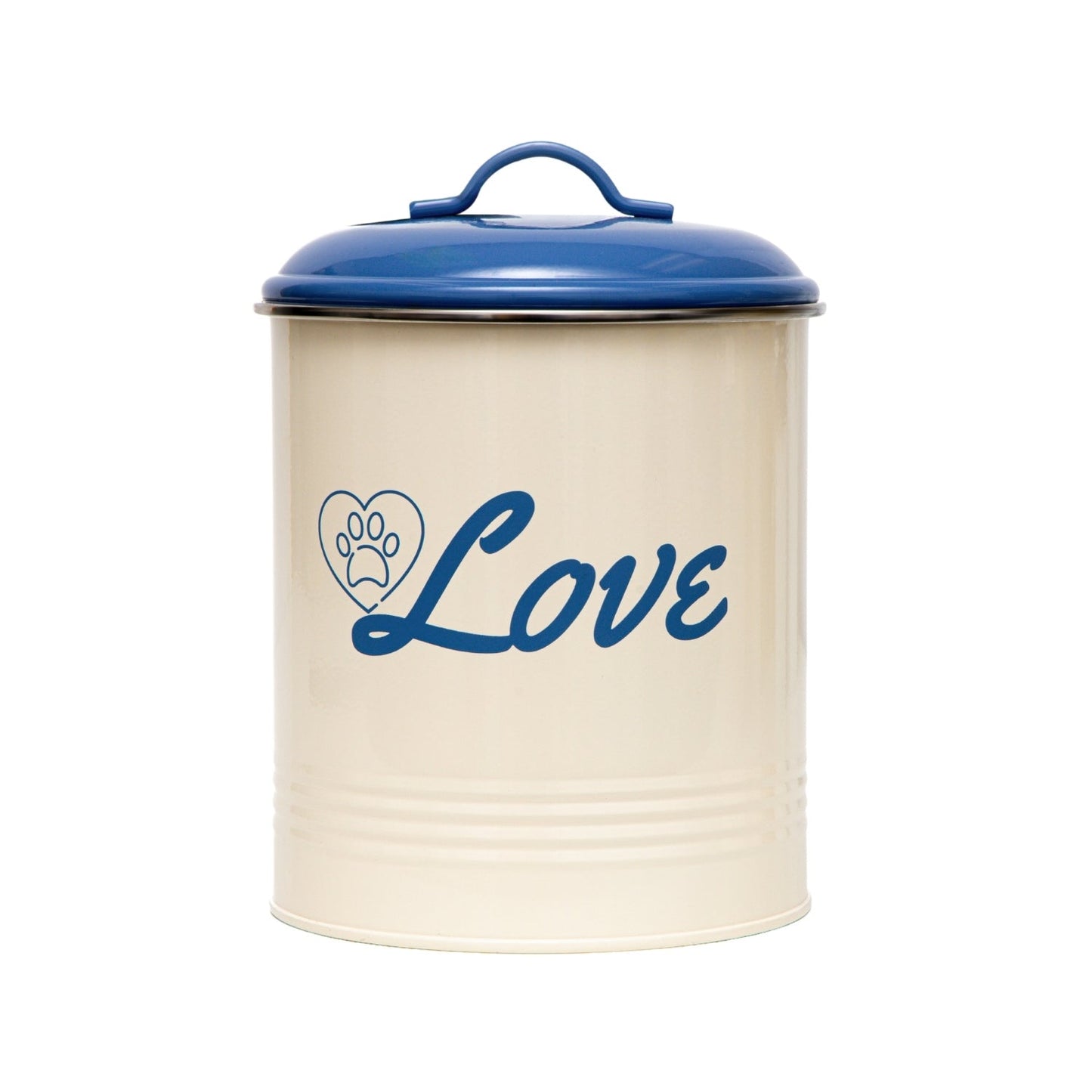 Country Living Set of 3 Pet Treat Canisters, Dog Treat Storage – French Blue Lid Containers American Pet Supplies
