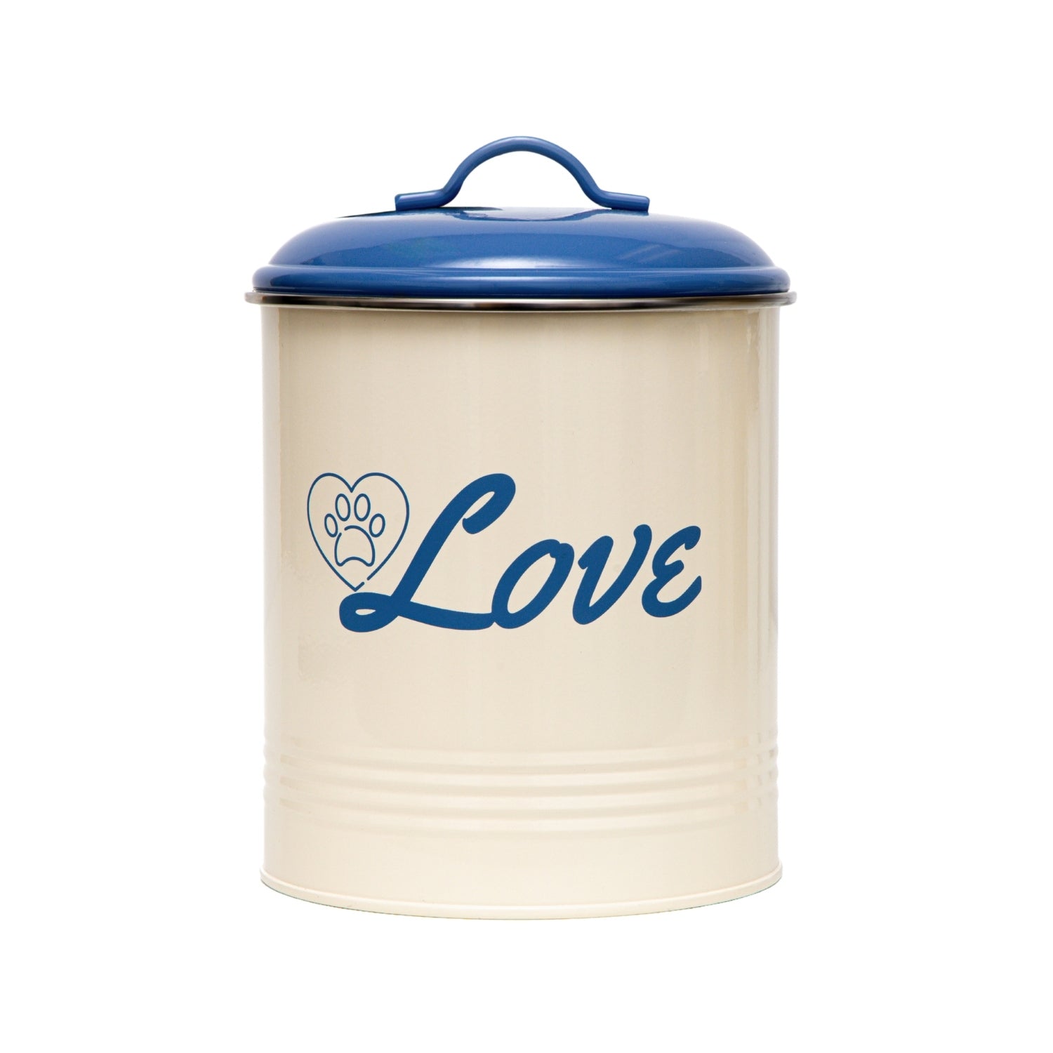 Country Living Set of 3 Pet Treat Canisters, Dog Treat Storage – French Blue Lid Containers American Pet Supplies