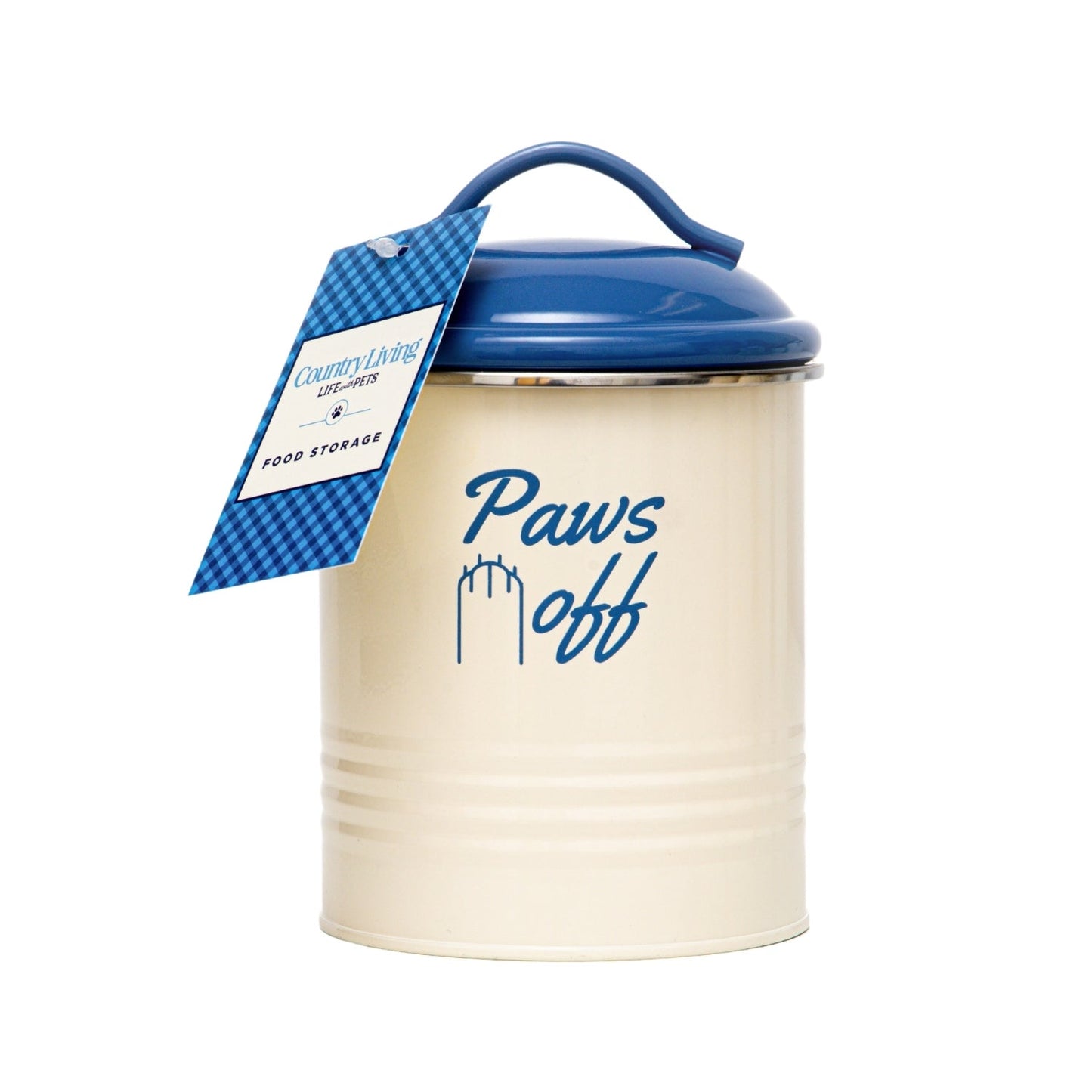 Country Living Set of 3 Pet Treat Canisters, Dog Treat Storage – French Blue Lid Containers American Pet Supplies