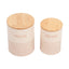 Country Living Dog Treat Canisters - Set of 2 Carbon Steel Jars with Bamboo Lids – White Swan Treat Jar American Pet Supplies