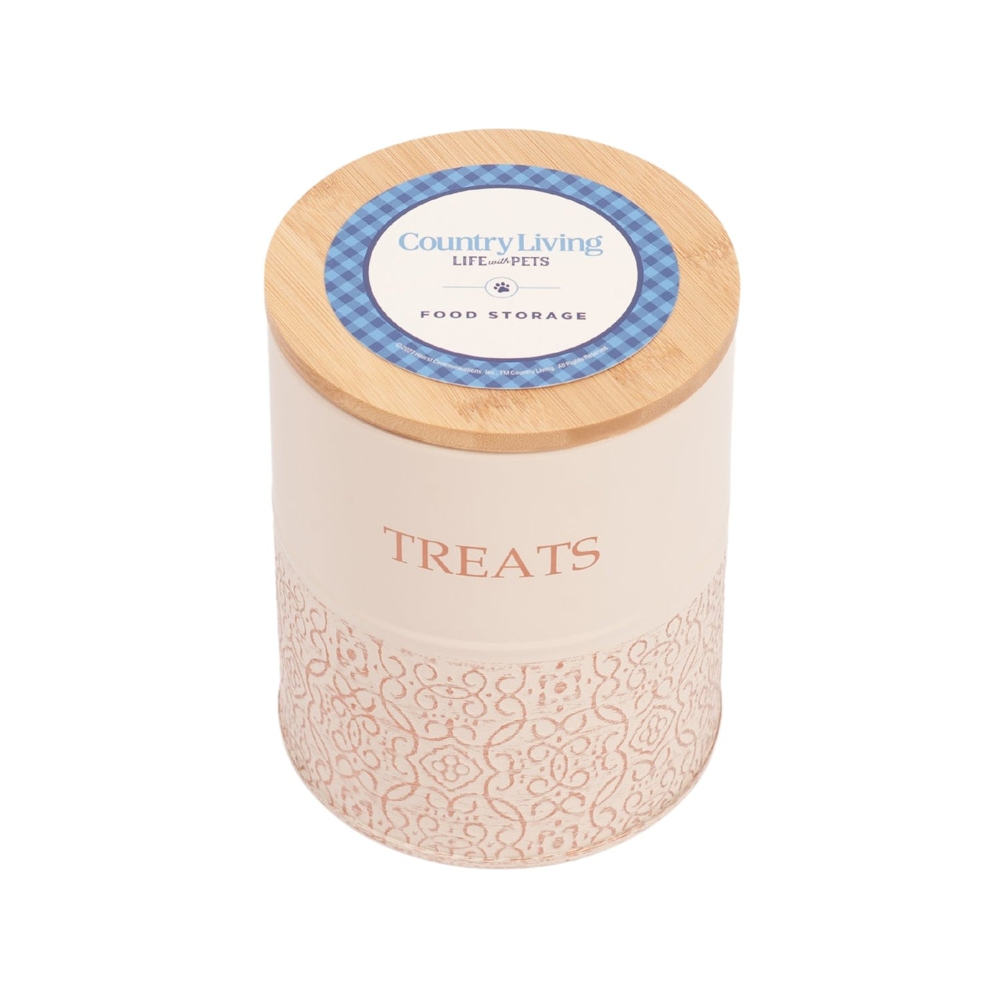 Country Living Dog Treat Canisters - Set of 2 Carbon Steel Jars with Bamboo Lids – White Swan Treat Jar American Pet Supplies