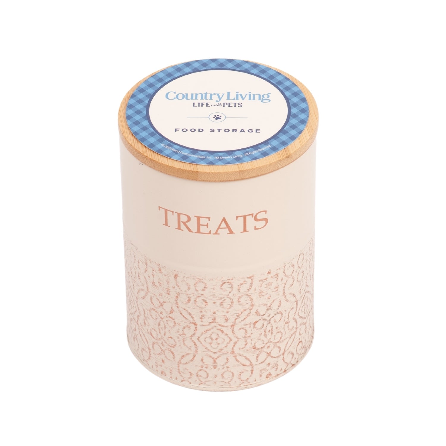 Country Living Dog Treat Canisters - Set of 2 Carbon Steel Jars with Bamboo Lids – White Swan Treat Jar American Pet Supplies
