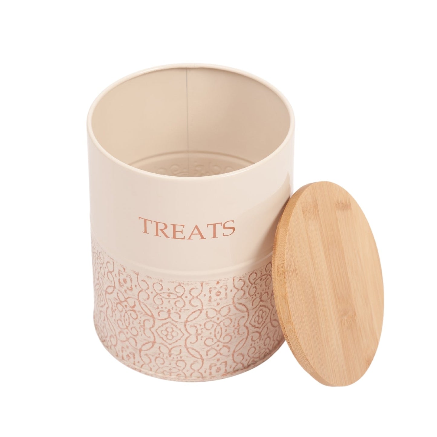 Country Living Dog Treat Canisters - Set of 2 Carbon Steel Jars with Bamboo Lids – White Swan Treat Jar American Pet Supplies