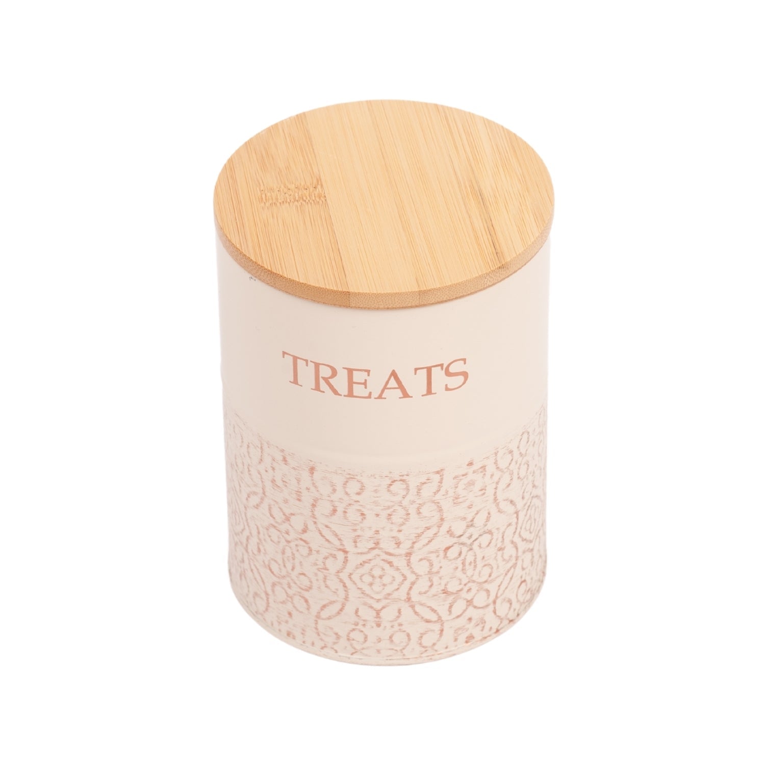 Country Living Dog Treat Canisters - Set of 2 Carbon Steel Jars with Bamboo Lids – White Swan Treat Jar American Pet Supplies