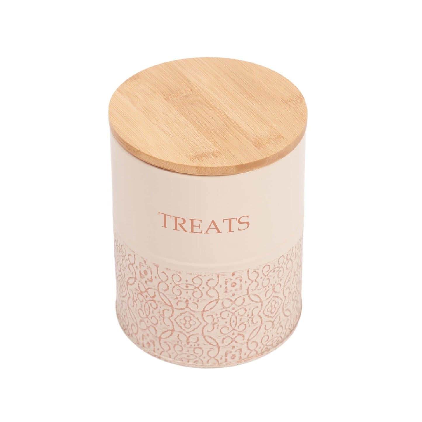 Country Living Dog Treat Canisters - Set of 2 Carbon Steel Jars with Bamboo Lids – White Swan Treat Jar American Pet Supplies