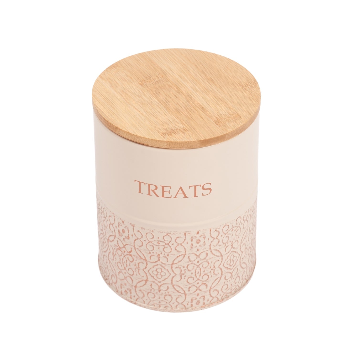 Country Living Dog Treat Canisters - Set of 2 Carbon Steel Jars with Bamboo Lids – White Swan Treat Jar American Pet Supplies