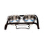 Country Living Rustic Dog Bone Elevated Feeder with 2 Stainless Steel Bowls Elevated Feeders American Pet Supplies