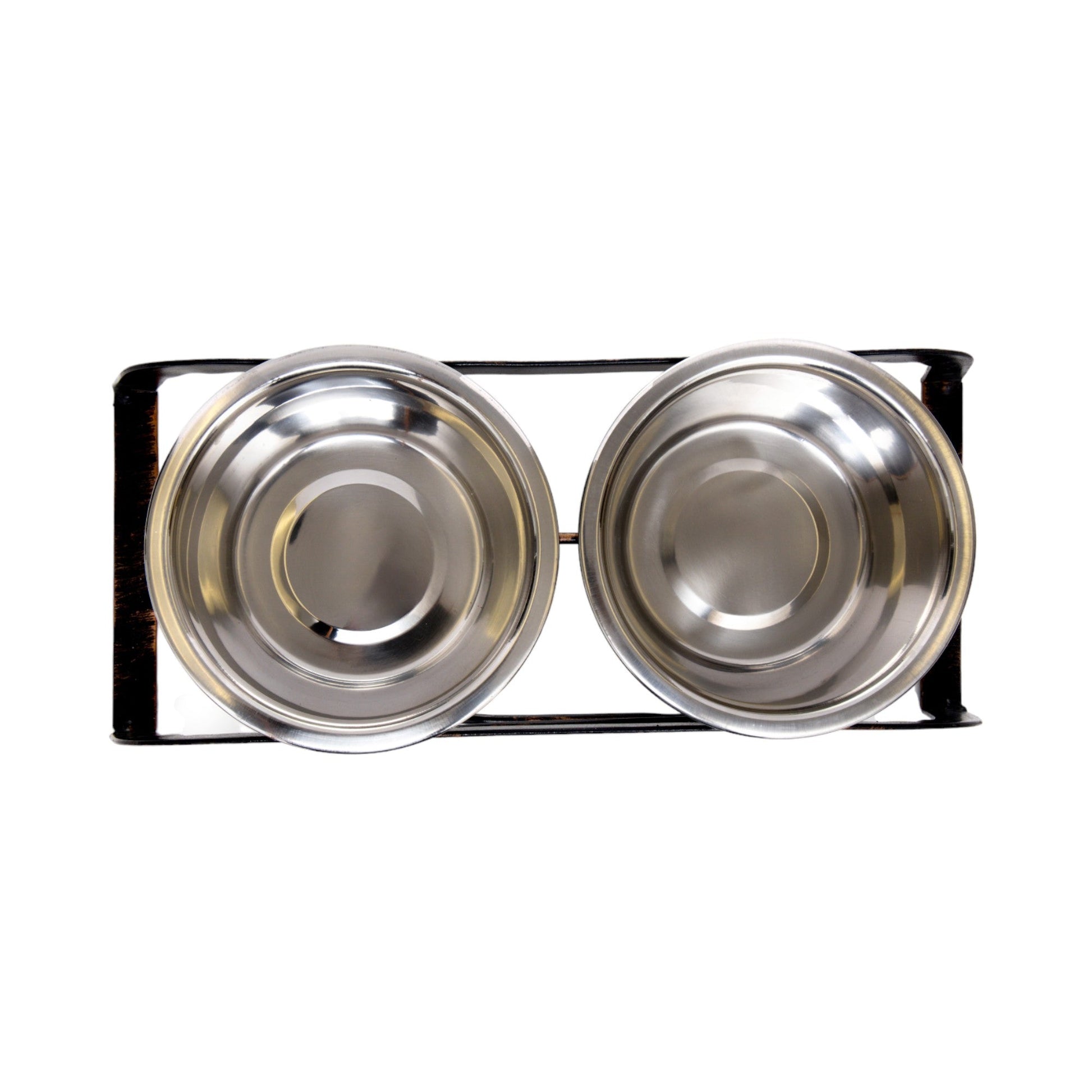 Country Living Rustic Dog Bone Elevated Feeder with 2 Stainless Steel Bowls Elevated Feeders American Pet Supplies