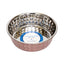 Country Living Set of 2 Hammered Stainless Steel Dog Bowls – Ideal for Extra Large Breeds – Rose Quartz/64oz Bowl American Pet Supplies