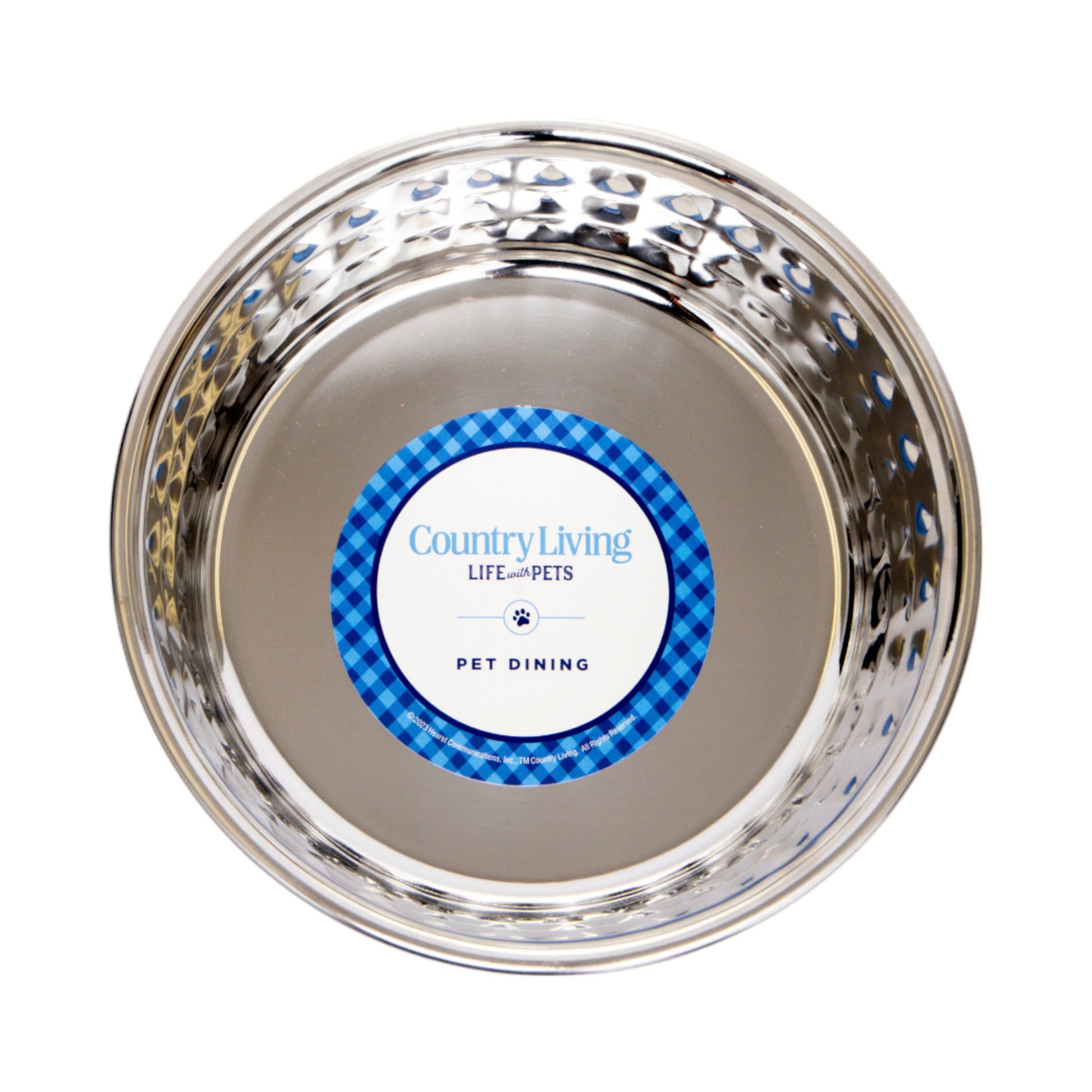 Country Living Set of 2 Hammered Stainless Steel Dog Bowls – Ideal for Extra Large Breeds – Rose Quartz/64oz Bowl American Pet Supplies