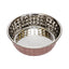 Country Living Set of 2 Hammered Stainless Steel Dog Bowls – Ideal for Extra Large Breeds – Rose Quartz/64oz Bowl American Pet Supplies