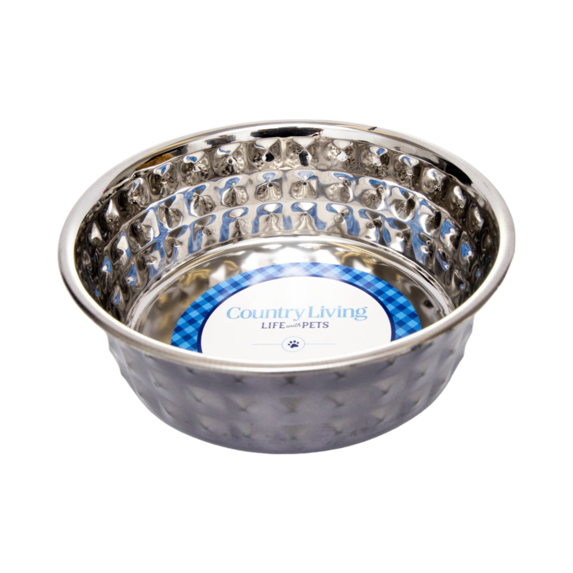 Country Living Set of 2 Hammered Stainless Steel Dog Bowls – Black Pearl Bowl American Pet Supplies