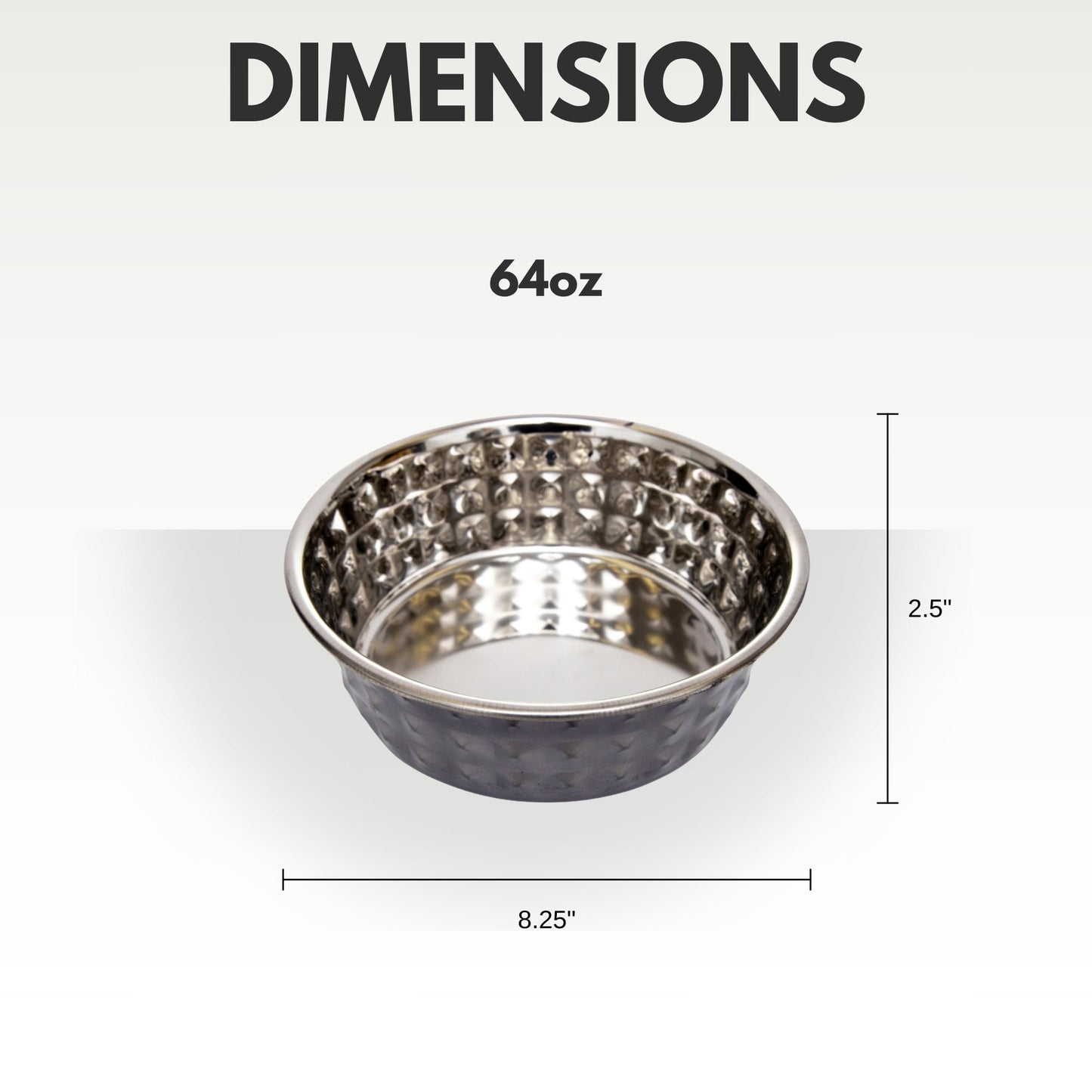 Country Living Set of 2 Hammered Stainless Steel Dog Bowls – Black Pearl Bowl American Pet Supplies