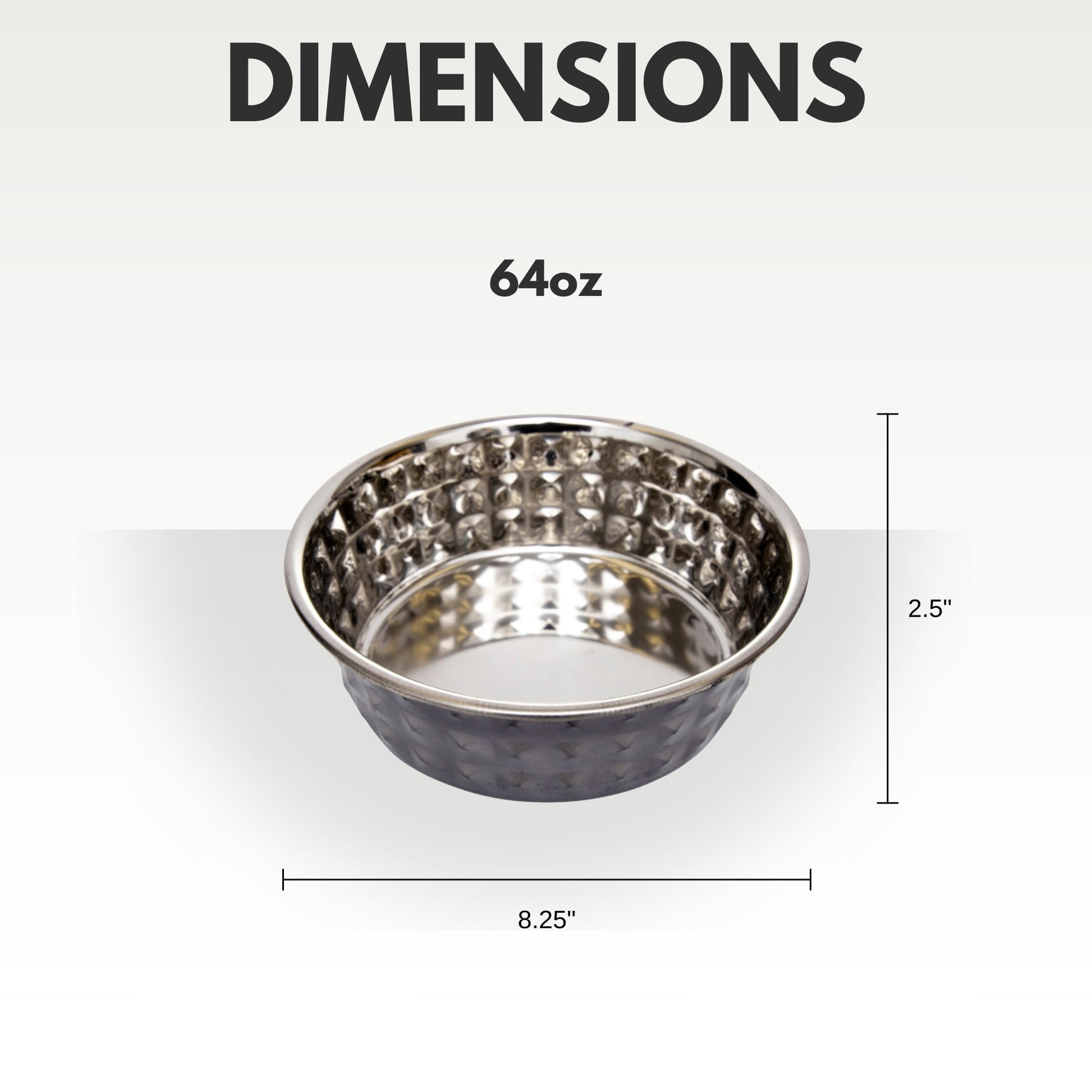 Country Living Set of 2 Hammered Stainless Steel Dog Bowls – Black Pearl Bowl American Pet Supplies