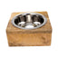 Country Living Elegant Stainless Steel Dog Bowl with Square Mango Wood Holder – 1 Quart Mangowood Bowls American Pet Supplies